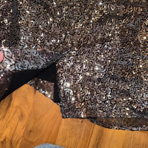 Gracia XL Silver Sequin Skirt Party Cocktail Club NWT FLAW holiday costume