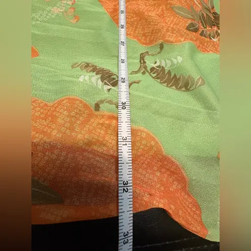 Vintage Leslie Fay Green and Orange Sleeveless Sundress