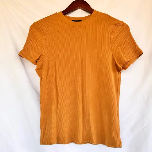 prAna | WOMENS FOUNDATION RIB TEE IN GOLDEN YELLOW LARGE SHORT SLEEVE CREWNECK