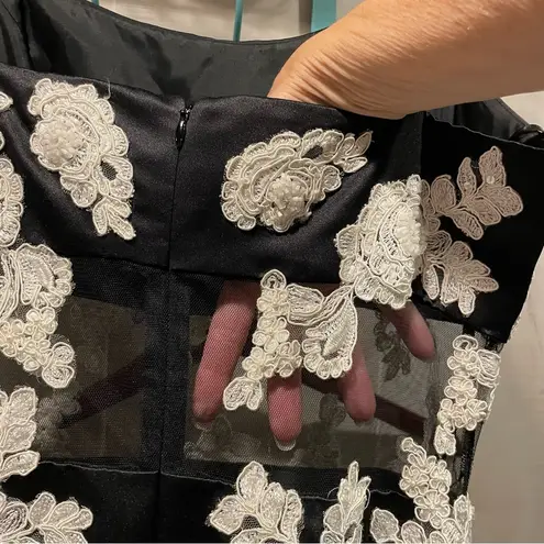 Vintage 90’s ultimate fairy whimsigoth queen mesh beaded floral tulle maxi gown Black