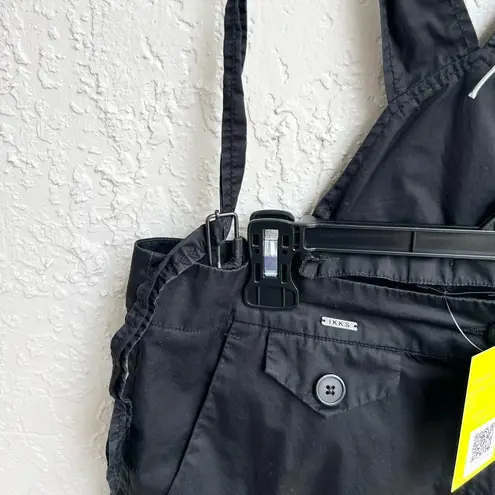 IXXS black wide leg pants with removable suspenders size 44/ 12