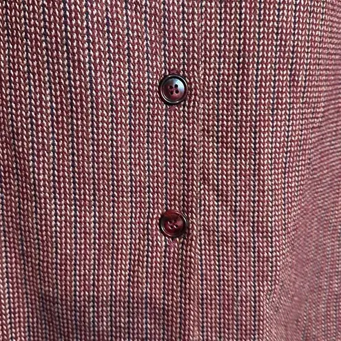 Classique Works Vintage Purple Red Tweed Wool Belted Midi Button Up Skirt Size undefined