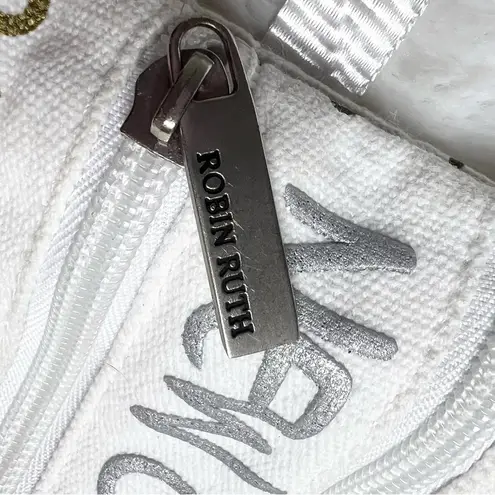 Robin Ruth White Silver & Gold New Orleans Travel Passport Crossbody Bag