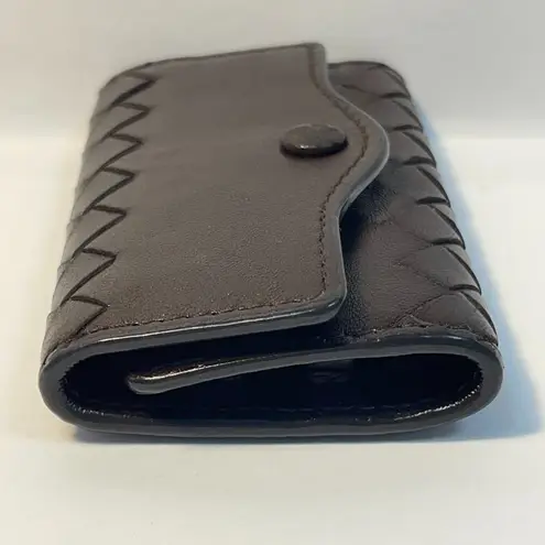 Bottega Veneta Intrecciato Leather Key Case Dark Brown - Preowned