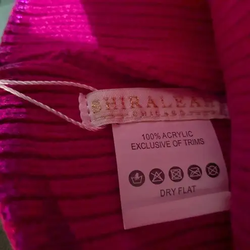 Shiraleah Jax Vibrant Metallic Pink Knit Beanie with Pom-Pom NWT