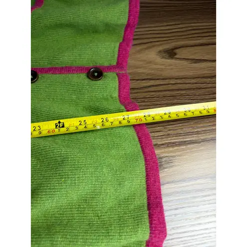 Boden Green Raspberry Trim Knit Blazer Cardigan Jacket 18 Cottage Pretty