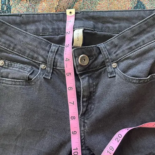 MNG Jeans Cropped Black Jeans Mid Rise Distressed Size 1 Y2K Streetwear Vintage