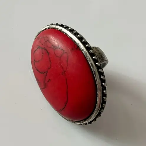 Unbranded • Red Large Stone Statement Ring
