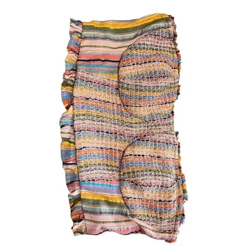 Pilcro Women’s Size M Rainbow Smocked Top Festival Going Out Strapless