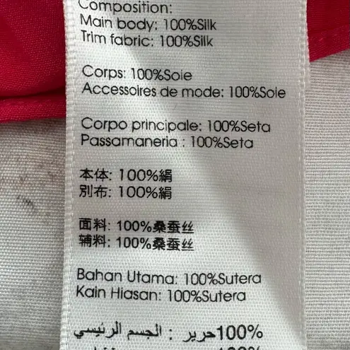 3.1 Phillip Lim hot pink 100% silk ruffle front slit blouse, size 6 sleeveless