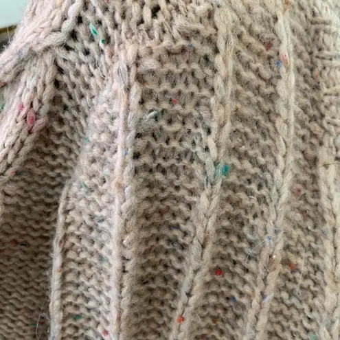 Madewell  Oatmeal Confetti Fisherman Cable Knit Open Front Cardigan Sweater