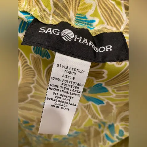 Sag Harbor Vintage Retro 80s 90s Lime Green Floral Print Maxi Skirt