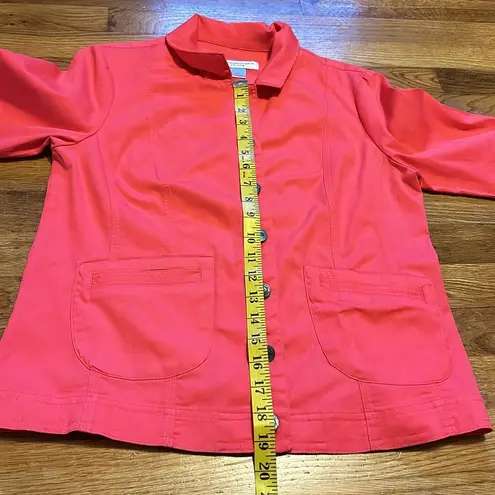 Christopher & Banks  Coral Collard Long Sleeve Button Jacket Size Petite Small