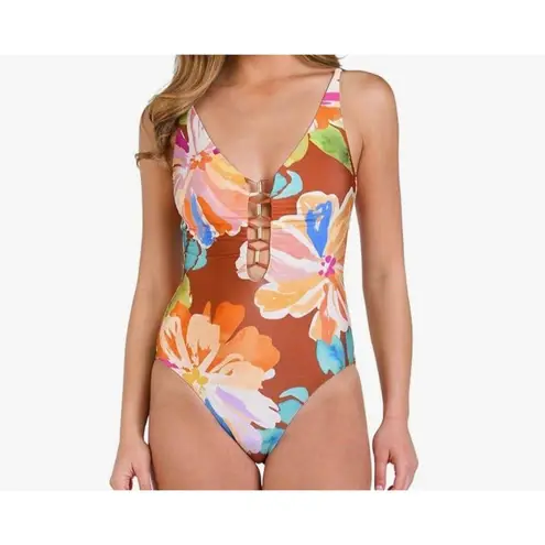La Blanca Saharan Sands Plunge Neck
Swimsuit Size 16 New With Tags