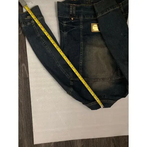 Baby Phat Blue Denim Jacket Jean Embroidery Zipper M Classic Festival Streetwear