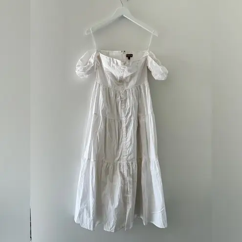 STAUD Elio Dress in White 4