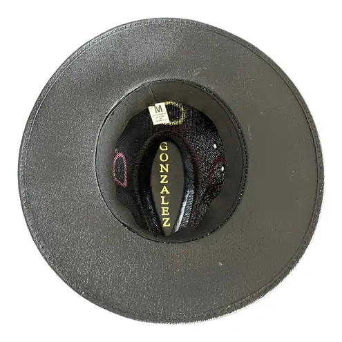 HAT MEXICAN Artisanal Hand Painted Fedora Floral Sombrero Panama Bohemian Black