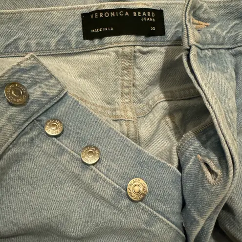 Veronica Beard Blake Crop classic High-Rise Straight Jeans in Aire Wash Size 30