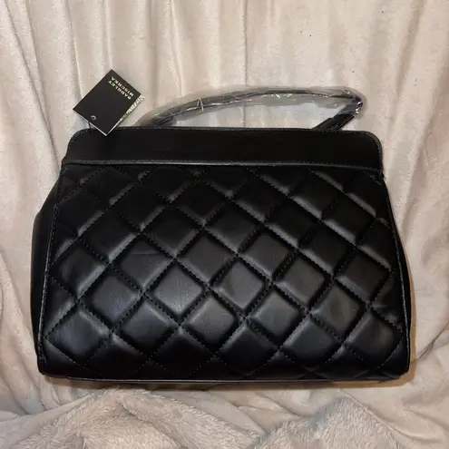 Badgley Mischka Quilted Mini Tote Crossbody Bag Black New With Tags