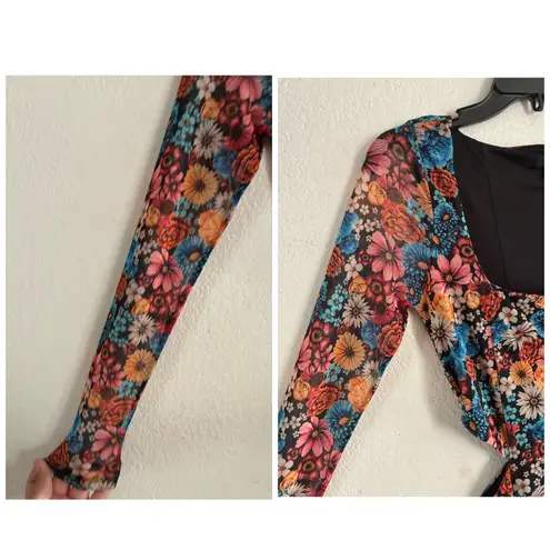 AFRM Women’s Multicolor Floral Mesh Midi Body