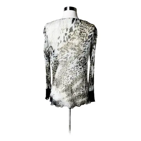 ARATTA Silk Jacket Top Silent Journey Animal Print Crinkle Mixed Media Medium