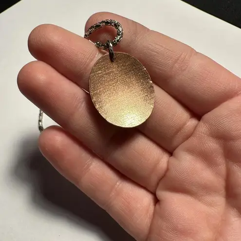 Hummingbird Copper Tone Metal Bird Pendant Silver Tone 20 Inch Chain Necklace