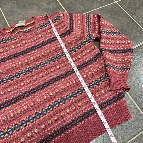 Laura Ashley  Vintage 100% Wool Long Sleeve Pullover Sweater Red Medium Large M/L