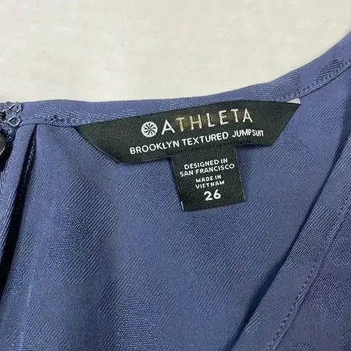 Athleta  Brooklyn Jumpsuit Womens Plus Size 26 NWT Blue Leopard Stretch