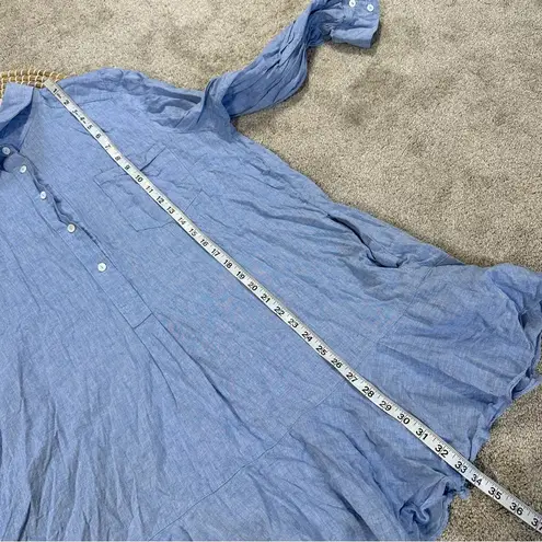 Tuckernuck NWOT Women’s Cotton Linen Chambray Callahan Shirt Dress in Blue XXL