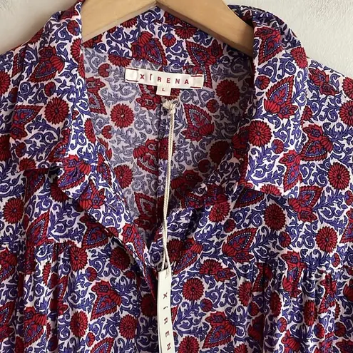 XiRENA Grady Romper Nichols Floral Cotton Belted Purple Size L