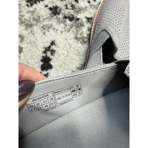 Vionic Malina Perforated Suede Slip-On Shoes Gray Comfort Sneakers Women’s 8.5