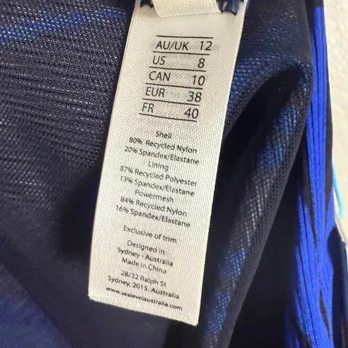 Sea Level Tradewind Night Sky High Waist Floral Print Bikini Swimsuit Bottoms 8 Blue