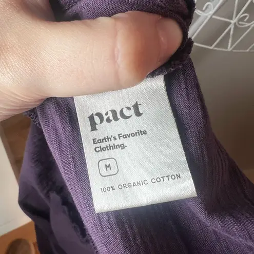 PACT Easy Wrap Ruffle Organic Cotton Purple Size M Fit And Flare Cap Sleeve Size M