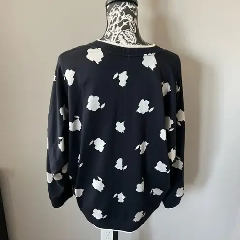 Max Mara Sweatshirt Foggia Abstract Botanical Print Black Large oversized