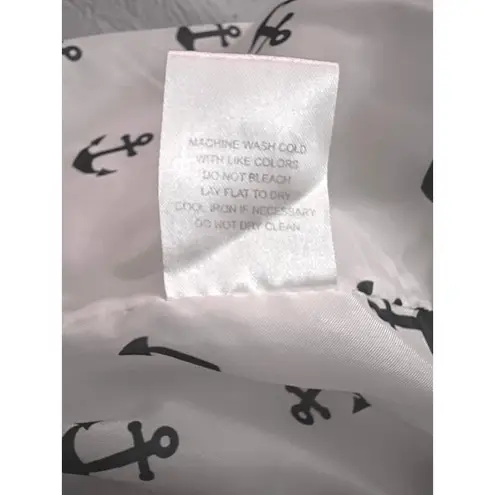 Cambridge Dry Goods Quilted White Anchor Vest XL Nautical Coastal Preppy EUC