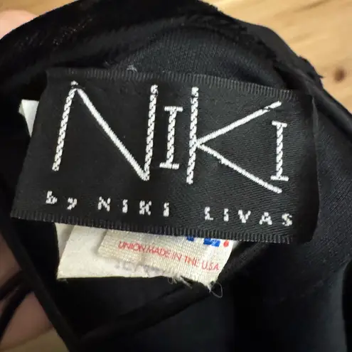 Vintage Niki Livas Small Whimsigoth Fairy Burnout Black Velvet Strappy Prom Gown