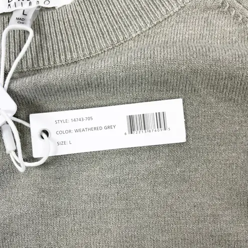 Basic Milano Women Sweater Large Balloon Sleeve Minimalist Old Money Luxury Knit Gray