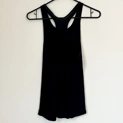 Alexander Wang Black Classic Ribbed Racerback with Chain Neckline - XS
