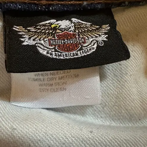 Harley Davidson 1990s Medium Wash Blue Bootcut High Rise Jeans Womens 14P 36W