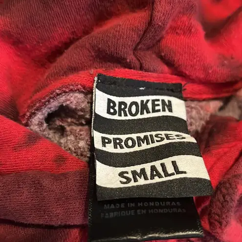 Broken Promises  Small Red Tie Dye Hoodie Trio of Roses Zumiez