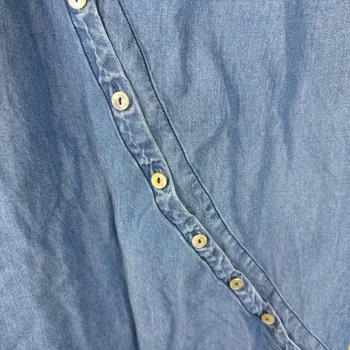 Soft Surroundings Roll Tab Tencel Lyocell Womens XL Long Sleeve Button Shirt