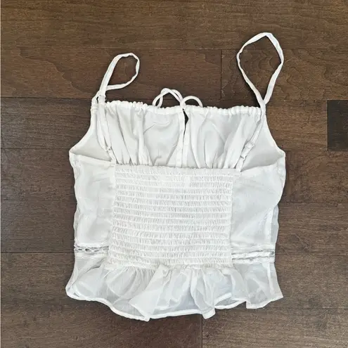 Glassons chiffon milkmaid semi sheer tank top size 6, fits like an XS