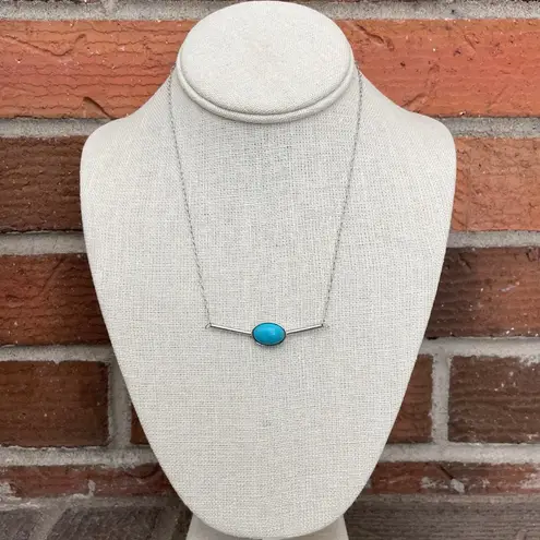 Stainless Steel Bar Necklace with Turquoise