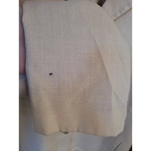 Requirements Tan Linen Blend Fully Lined Button Up Blouse Size Medium