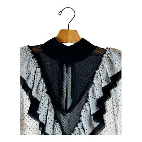 HAH Hot As Hell Bodysuit Women Small Black White Polka Dot Heavy Knecking NWT