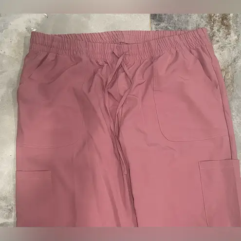 SCRUBAID Performance Pink Cargo Pants with Relaxed Fit and Matte Finish Pink Size XL