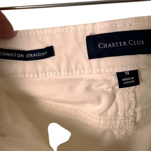 Charter Club Lexington Straight White Womens Pants Size 14 Cotton Blend Made In