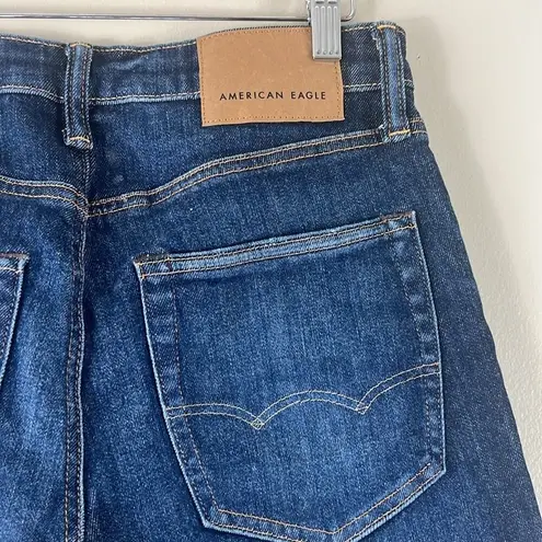 American Eagle Next Level Airflex Distressed Bermuda Denim Shorts Blue Size 28