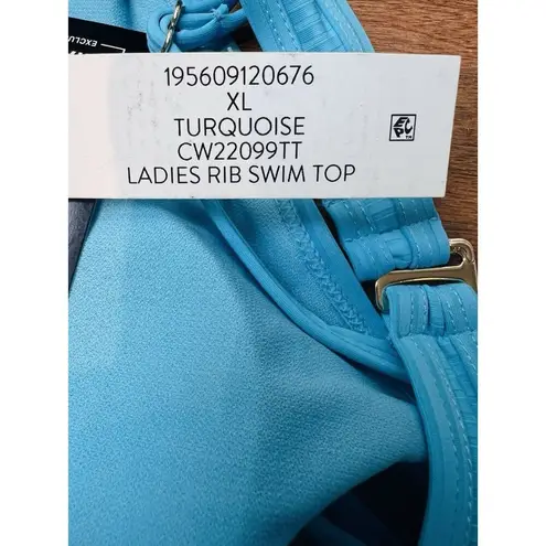 California Waves Bralette Bikini Swim Top Size XL Turquoise Adjustable Straps