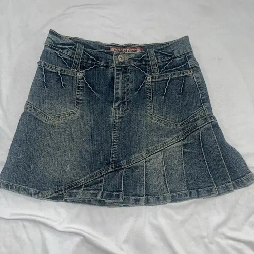 Vanilla Star Jeans Y2K Vanilla Star Micro Mini Denim Skirt Pleated Juniors Sz 1